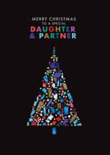 Daughter and Partner gemstone tree Christmas card created by Rebecca Prinn