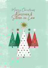 Brother and Sister in Law retro trees Christmas card created by Rebecca Prinn