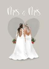 Beautiful Brides Card - Mrs and Mrs - lesbian - gay - wedding - love wins created by Yamaste Art
