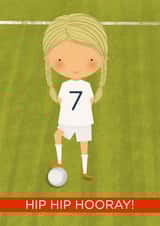 Hip hip hooray 7 today footballer Birthday card created by Bells Scambler