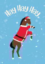 Funny horse Santa Christmas card created by suzcreate