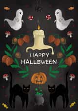 Spooky happy Halloween card created by Art by Reebee