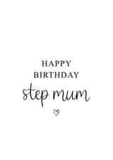 Classic Birthday Card - Step Mum - Heart created by Kalm Lettering