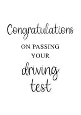 Congratulations On Passing Your Driving Test Card created by Kalm Lettering
