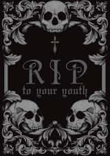 RIP your youth gothic frame card created by Foxx & Raccoon
