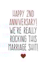 Rude 2nd Anniversary Card - Marriage - Rocking This Marriage Shit created by Purple Tree Designs
