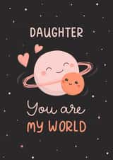 My world cute Daughter Birthday card created by Evie Garnett Designs