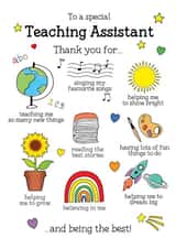 Cute Special teaching assistant appreciation thank you card created by L M Designs and Prints