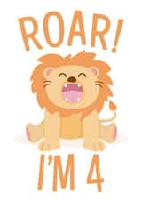 Lion 4 Year old Birthday Card created by Paul Stevens