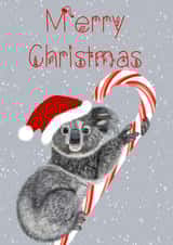 Merry Christmas Koala Candy Cane card created by The Warren Creations