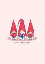 Kawaii cute gnome Christmas card created by Rosalie Perl