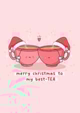 Kawaii pun cute Christmas card for best friend created by Rosalie Perl