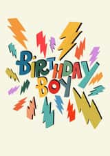 Birthday Boy - Bright Birthday Boy Retro Card created by Kate Fox