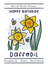 March birth flower happy birthday card - daffodil created by Joanne Hawker
