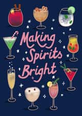 Christmas Spirits Card - Christmas Drinks Card - Christmas Card for Friend created by Jessie Maeve Studio