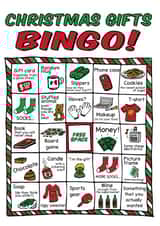 Funny Christmas Gifts Bingo - Interactive Fun Card For The Holidays - Hand Drawn created by Just Kidding Cards