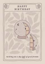 Funny Crystal Ball Birthday Cake Card - Wishing You A Day Full of Good Fortune created by Delightfully Chaotic Co