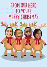 Personalised Christmas Photo Card created by Quinton cards - Family Reindeer - Christmas - Photo Card