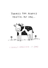 Cute Funny Thank You Card - Cow - I Appreciate You created by Yi-Yee Studios