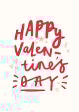 Cute Hand-Lettered Happy Valentine's Day Card for Significant Other created by Delightfully Chaotic Co