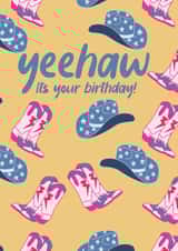 Fun Birthday Card - Yeehaw - Cowgirl created by Amber Rose L Designs