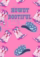 Fun Cowgirl Birthday / Valentines Card for Her - Howdy Bootiful created by Amber Rose L Designs
