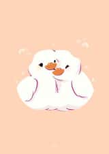 Cute Valentine's Day Card | Couples Love Friendship | Duck Kawaii Rainbow Doodle created by Emma's Illustrations