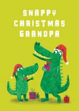 Snappy Christmas Grandpa Funny Crocodile Christmas Card created by Hannah Jayne Lewin