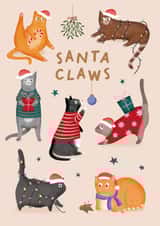'Santa Claws' - Cute Cat Pun Christmas Card created by Studio Mads