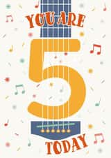 Musical 5th birthday card. created by Larissa Nichele