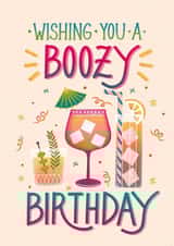 Bold and Vibrant Birthday Card - Wishing You a Boozy Birthday created by Drafts n Doodles
