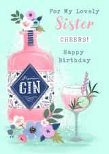 Birthday Card - For Sister - Gin created by Dalia Clark Design