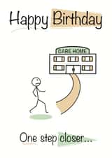 Cheeky birthday card for anyone who is a step closer to the care home! created by Shore Designs