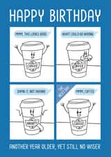Funny birthday card for coffee lovers - Anxiety - Older but not wiser created by Cookie Design
