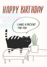 Birthday Card With A Cute Black Cat - Funny - For All People created by Nuta Mart