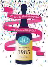 40th Birthday Card – It's time to drink champagne and dance on the table! created by One Day in May Design