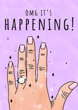 Cute Engagement Card For The Friend Who Finally Got Engaged created by The Modest Lobster