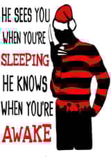 Alternative Christmas Card - Freddie - He sees you when you're sleeping created by Sister Resin Crafts designs 