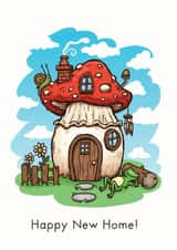 Mushroom Cottage Cute New Home Card created by Sam Birch