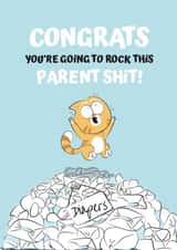 New Baby Card - Congrats you're going to rock this parent shit! created by JoyGreets