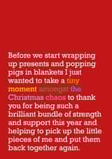 Christmas Card - Card For Loved One - Thank You Card - Christmas Gift - Seasonal created by The Right Lines