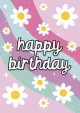 Flowers & Rainbow Happy Birthday Card created by Colourful Life