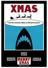 Funny Christmas Card For Friends Of Jaws Movie Lover created by Vampire Rhino