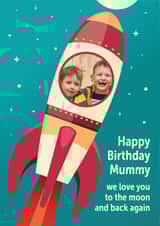 Personalised Birthday Photo Card created by Yay Days - Mum - Birthday - Space Rocket - Photo Card