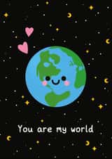 Cute Anniversary Card - You Are My World created by hannahdoodle