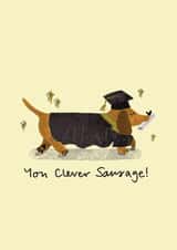 Clever Sausage exam results - graduation - dachshund Card created by Faye Finney