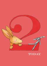 Bunny Birthday Card - Two Today created by Helen Morgan Illustration