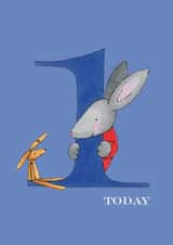 Bunny Birthday Card - One Today created by Helen Morgan Illustration