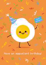Birthday Card - Cute Egg - Have An Eggcellent Birthday created by hannahdoodle