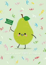 Cute Birthday Card - Pear Happy Birthday - Have A Pear-Fect Birthday created by hannahdoodle